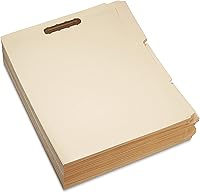 Vista 5 de Yaxa Basics Carpetas de archivos Manila con sujetadores para archivos organizados, tamaño carta, beige, paquete de 50