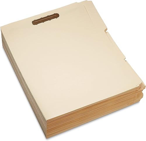 Miniatura 5 de Tienda Basics Carpetas de archivos Manila con sujetadores para archivos organizados, tamaño carta, beige, paquete de 50 unidades