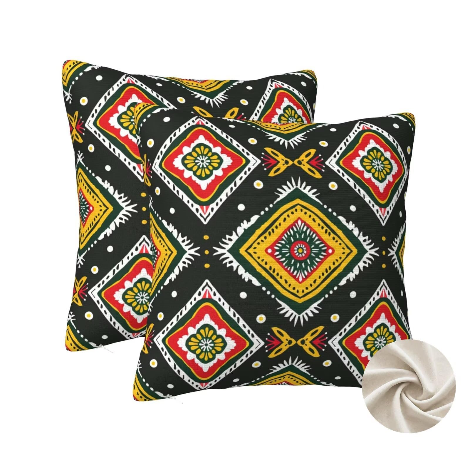 Housse coussin Afrique 60x60 en lot de 2 avec finitions de qualité supérieure
