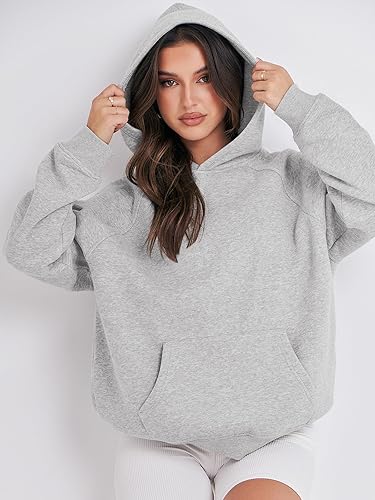 Miniatura 4 de ANRABESS - Sudaderas con capucha para mujer, sobre talla, de vellón de manga larga, modelo de 2024, para otoño