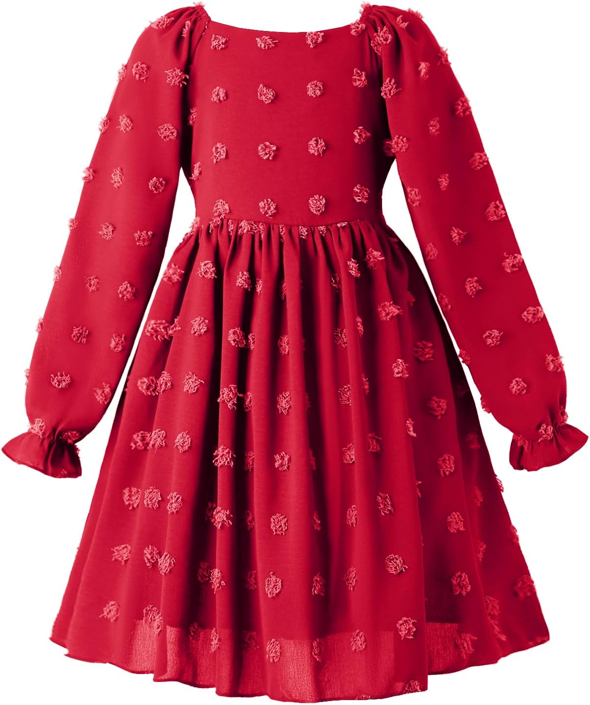 HILEELANG Girls Long Sleeve Princess Party Dress-Bow Tie Tulle Skirt Kids Holiday Birthday Wedding Outfit Ages 6-12 - Image 4