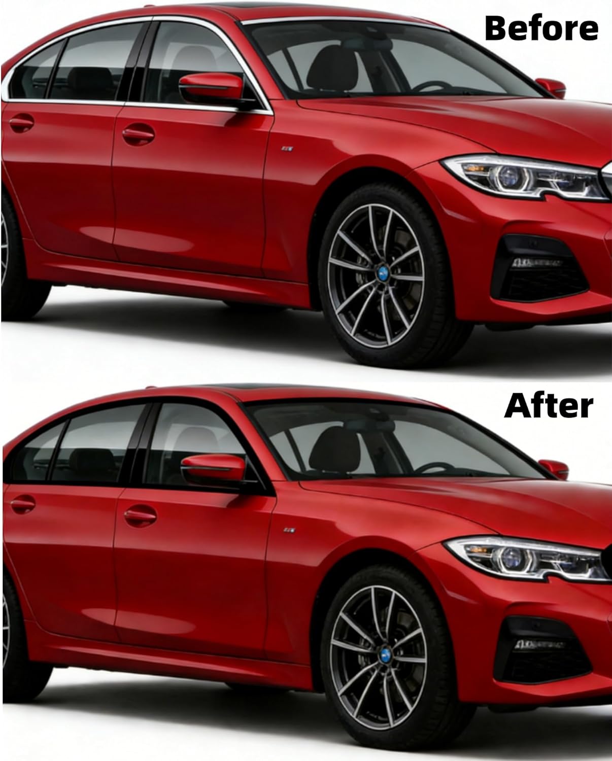 time secret Stainless Steel Window Trim Blackout Kit for BMW G20 330i M340i 2019-2025，Gloss Black Window Trim Overlay Cover Blackout Molding