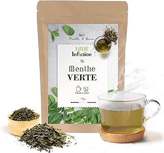 Superior Natural Spearmint - liście mięty luzem do naparu, herbaty ziołowej, herbaty aromatyzowanej lub herbaty mrożonej - detoksykacja, drenaż, działanie przeciwbólowe i odświeżające - torebka 100 g,