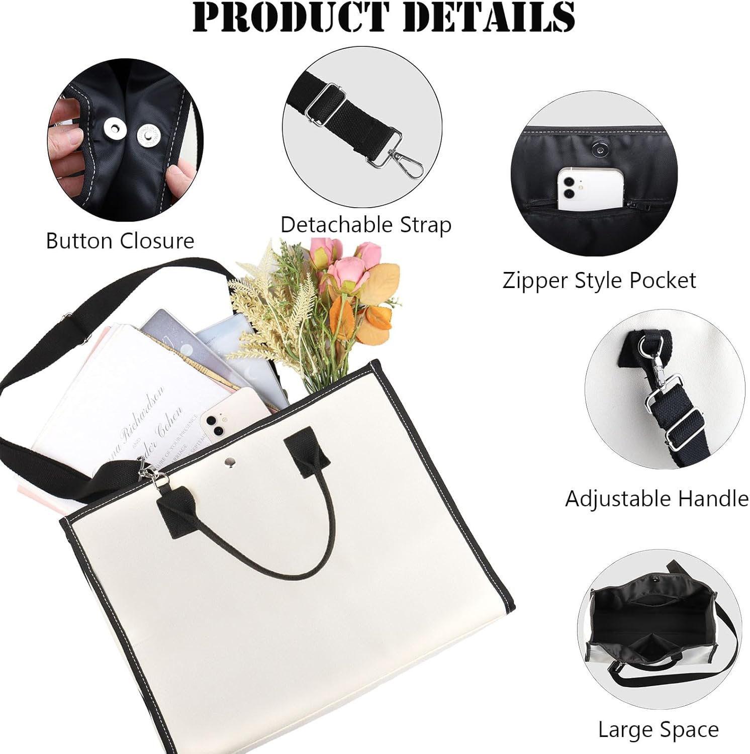 JNIAP Singer Fans Cosmetic Makeup Bag Rock Music Lover Gifts The Only Boss I Listen To Music Zipper Pouch Bag Singer Merchandise (only boss tote)
