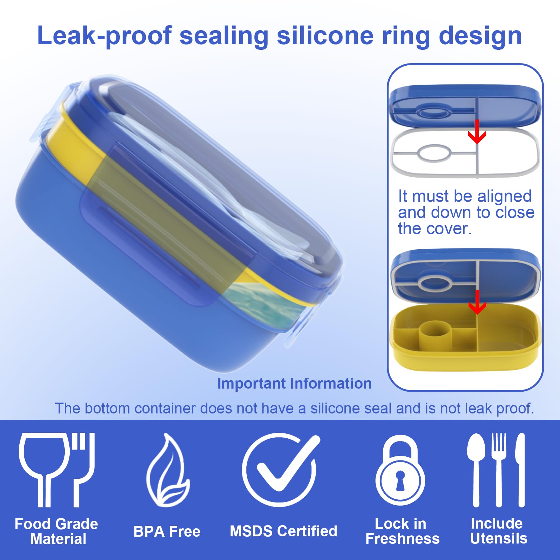 JBGOYON® Bento Lunch Box Set - 3 Stackable Containers for Adults and Kids,lunch box for women- Includes Lunch Bag, Leak-Proof and BPA-Free - Built-in Utensil Set - Dishwasher Safe (Pink)