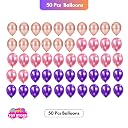 50 Pcs Pink Purple Rose Gold Metallic Chrome Balloons for Birthday Decoration Items Anniversary Baby Shower Boys Girls Kids Year With Latex Transparent Metallic Balloon Happy Birthday Decoration Kit gallery image