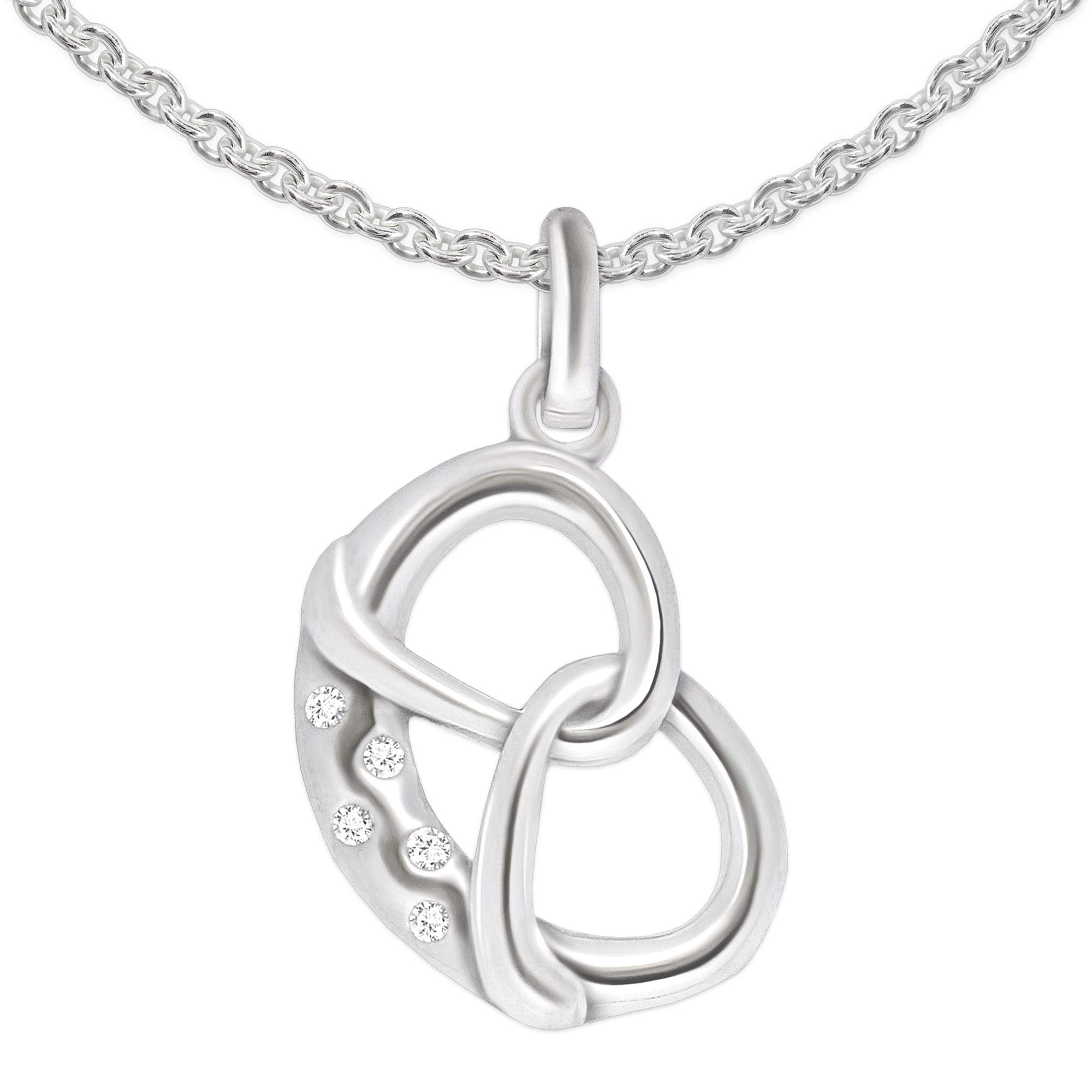 Clever Orecchini Brezel In Argento 925 Con Zirconi Bianchi – Idea Regalo Originale