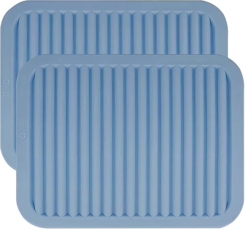Salvamanteles de silicona – Almohadillas calientes rectangulares de silicona para encimera de cocina, 9 x 12 pulgadas, 2 unidades (negro)