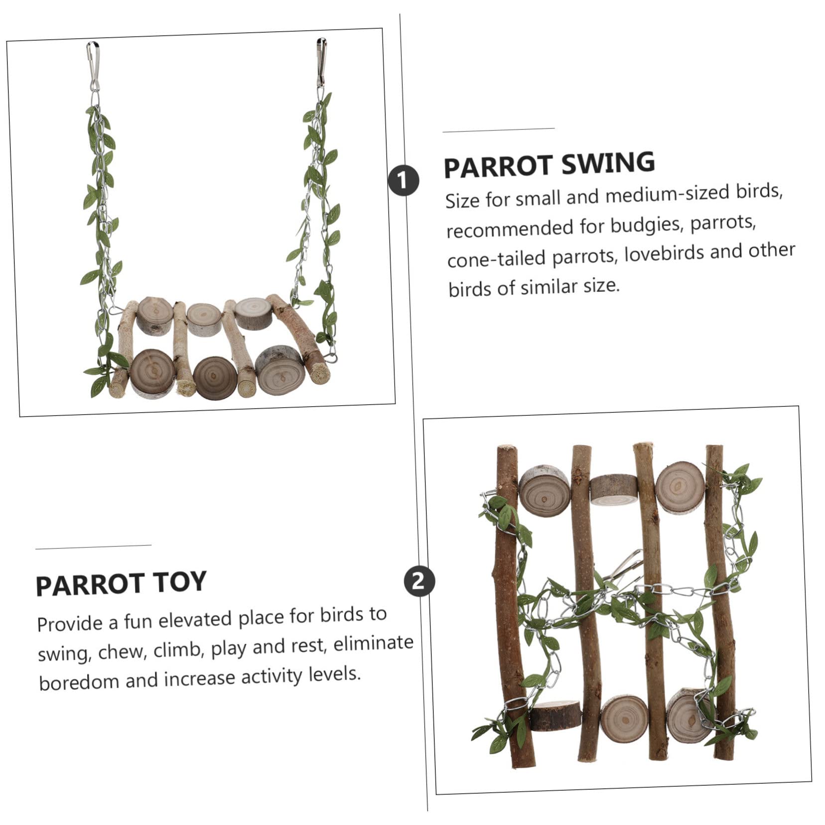 BESPORTBLE 3stücke Pet Bird Cage Toy Kletterleiter Und Schaukel Für Papageien Hängendes Spielzeug Aktivität Und Spaß Für Wellensittiche Und Ähnliche Vögel