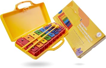 Professional 25-Note Xylophone, Glockenspiel for Kids and Gift, Teaches Music Basics 8-Note Rainbow
