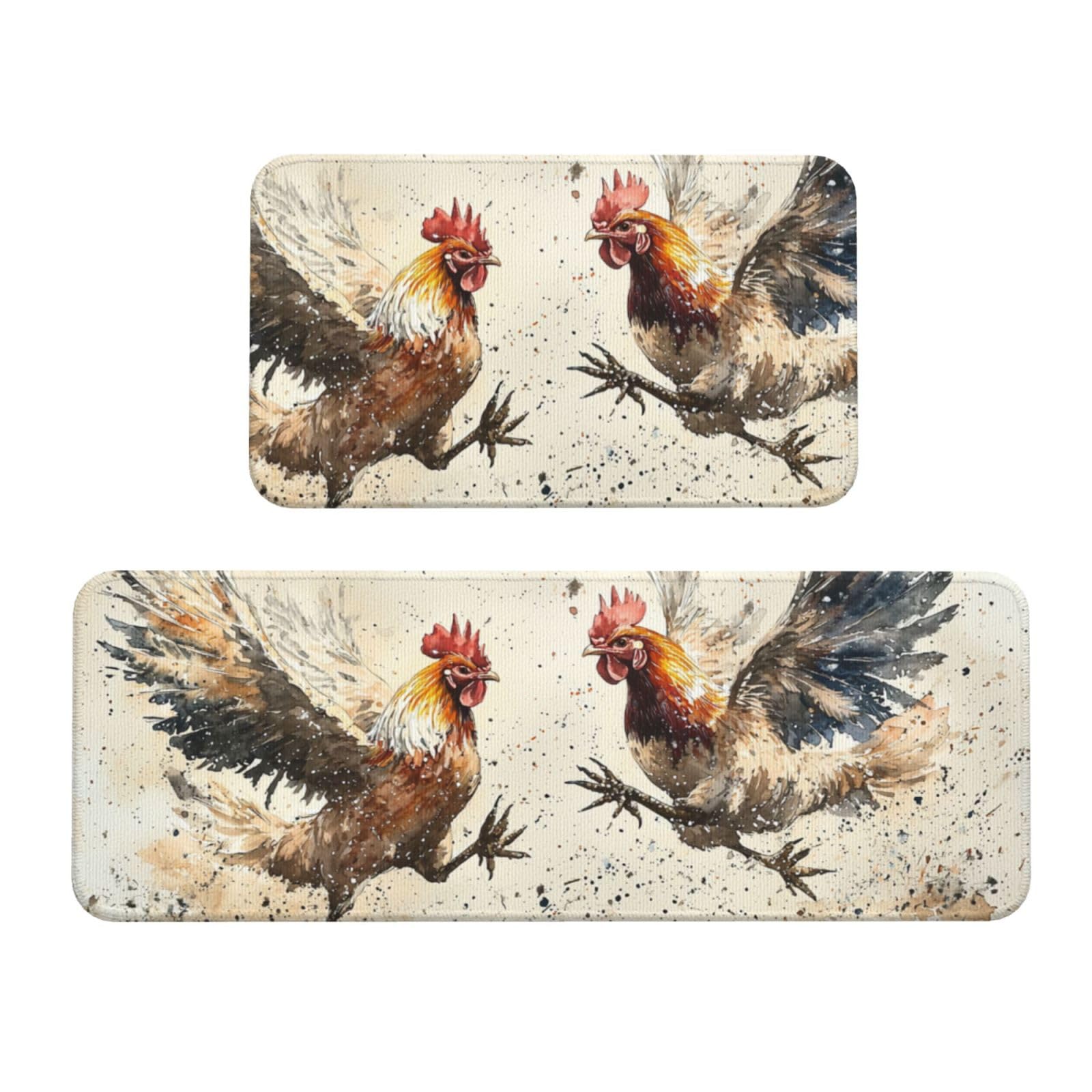 Tapetes de cocina antideslizantes Funny Rooster para descansar los pies mientras cocinas