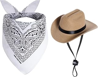 Choyaxo Khaki Cowboy Hat with Bandana