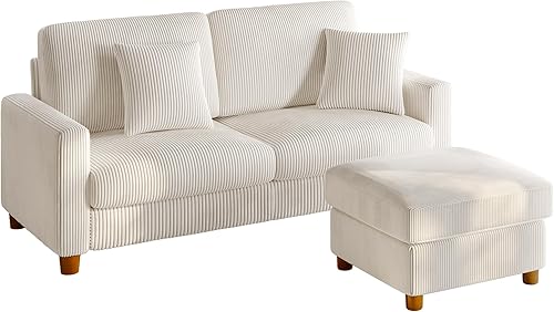 Miniatura 33 de Kidirect Sofá de Pana de 70 Pulgadas, Sofá Montaje Sin Herramientas, Sofás Cómodos para Sala de Estar Asientos Más Profundos de 21 Pulgadas, Sofás