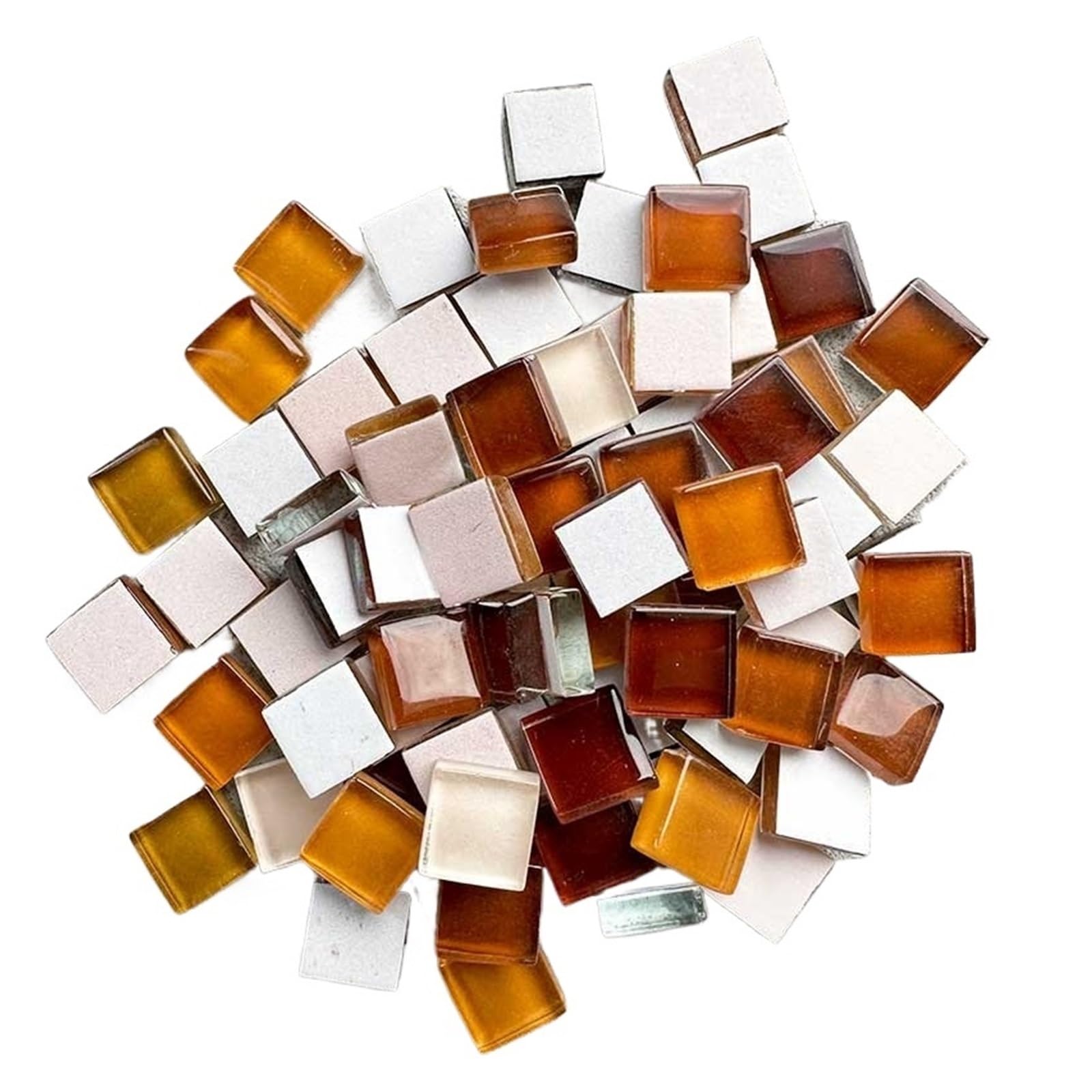 Mtadsbkfp Color1 Mixed Colour Stained Glass Mosaic Tiles, Ceramics Mosaic Tiles Multicolor Square Glitter Glass Mosaic Tiles For Diy Crafts 100G(Color1)
