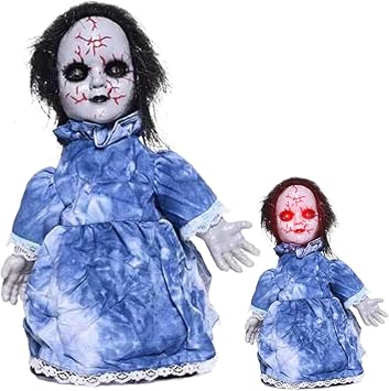 Halloween Decorations, Walking Creepy Doll with Lighting Eyes & Hair, Animated Scary Haunted Doll Horror with Sounds for Haunted House Halloween Decorations|