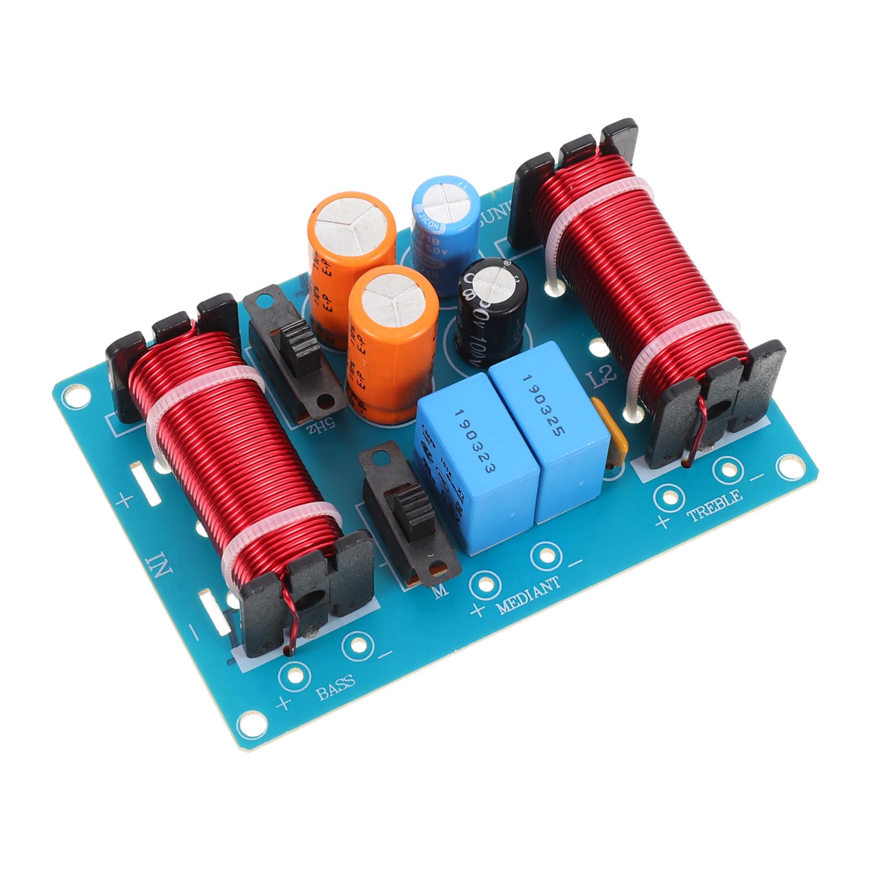 Mikinona Way Speaker Crossover Filter Audio Frequency Divider for Treble Enhanced Bass Durable Design for Easy Installation Long Term Use for Speaker