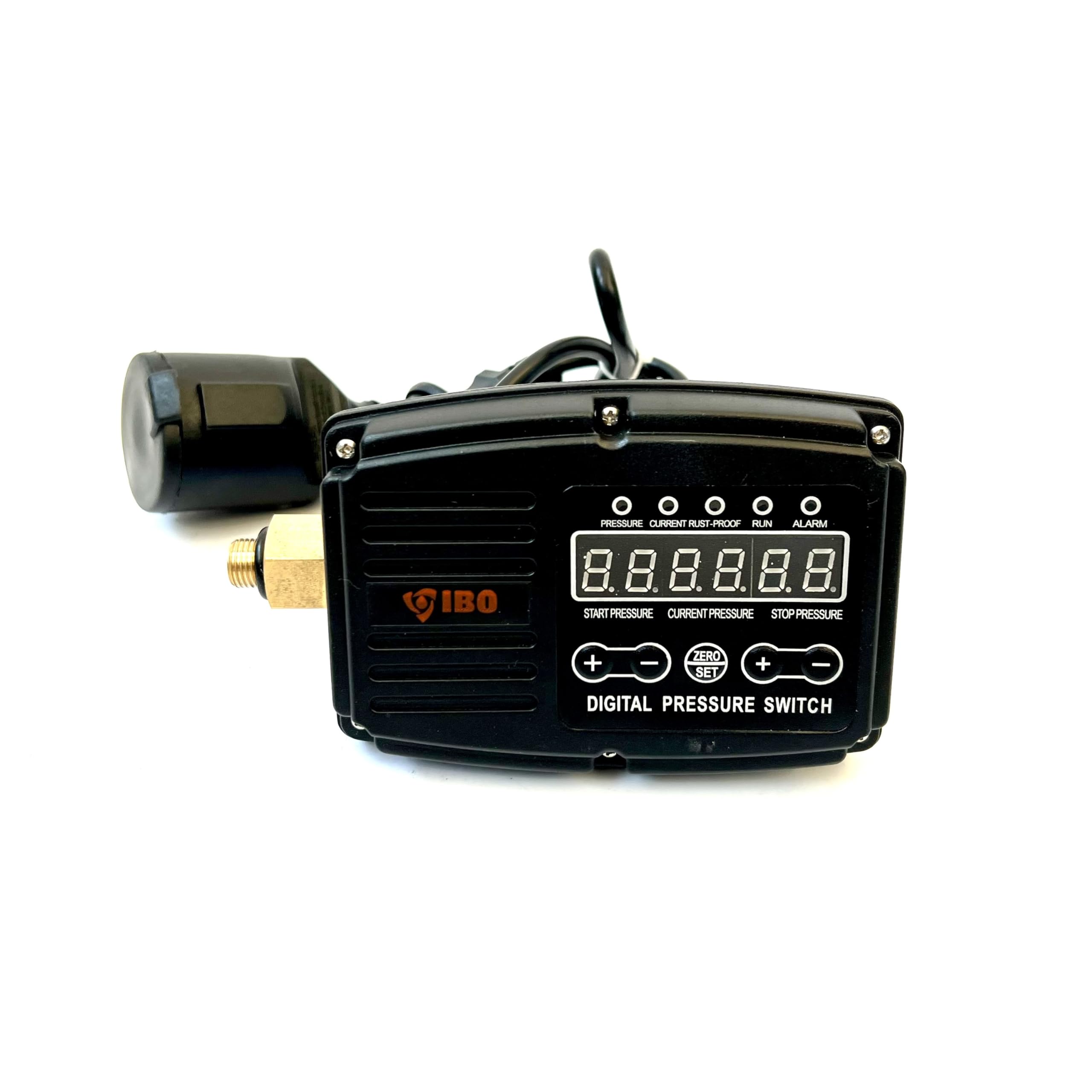 IBOPRESS SX Druckschalter für Pumpen - 1/4“ elektronischer Druckschalter, Trockenlaufschutz, 0,5-10 Bar, IP65, 230V