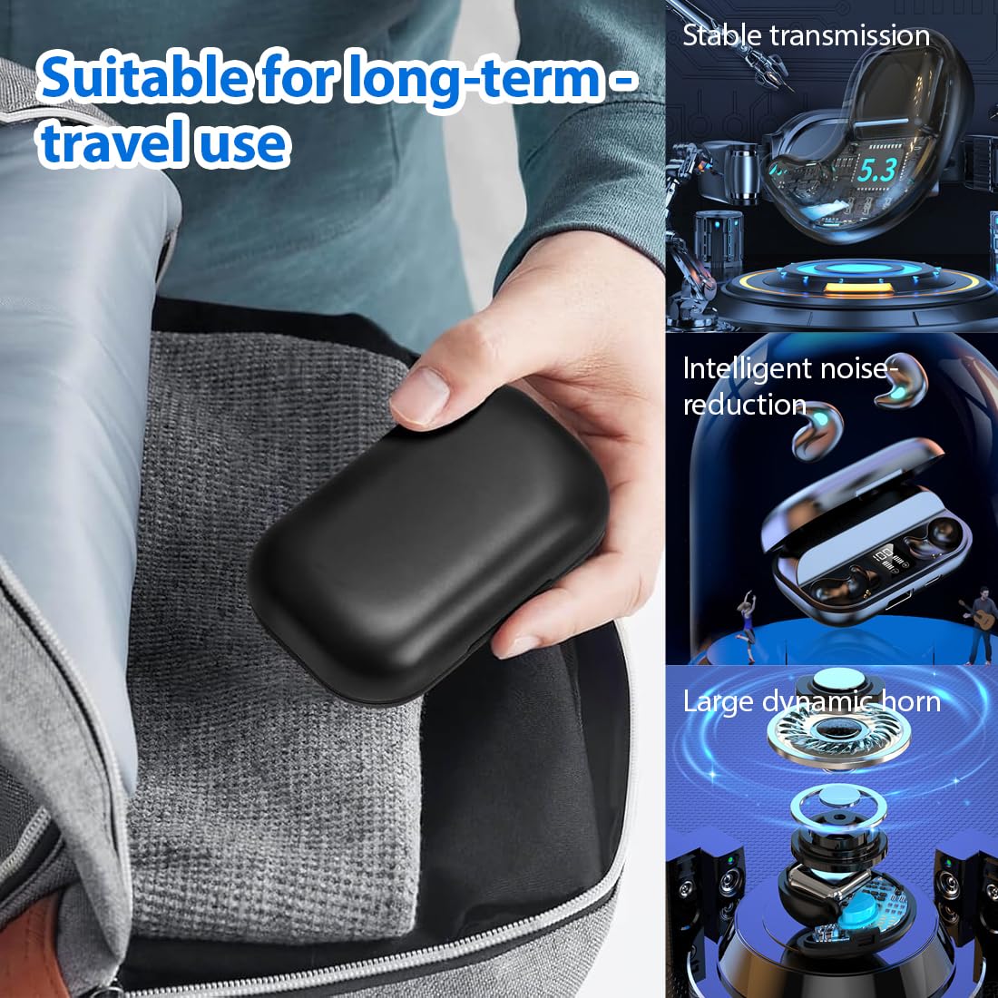 Cuffie Bluetooth,Cuffie per Dormire Senza Fili Invisibili,Impermeabili Ipx5,Bluetooth 5.3 Touch Control,Cuffie con Cancellazione del Rumore,for Side Sleepers,Usura Insensata
