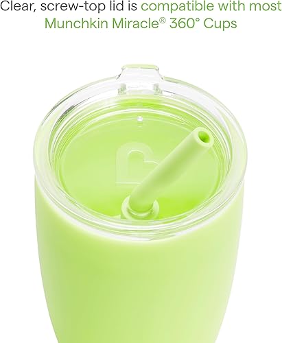 Vista 4 de Munchkin® Simple Clean™ Vaso para niños pequeños con popote de fácil limpieza, 10 onzas, paquete de 2, azul/verde