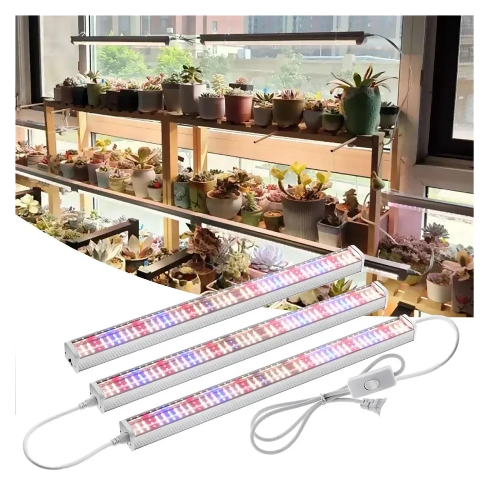 Lámpara de Cultivo, Luces LED de Cultivo de Espectro Completo for Plantas de Invernadero, lámparas de Cultivo sin Suelo, Flores Vegetales, luz de Relleno, 1/2/4/6 Uds.(4000K-6PC)