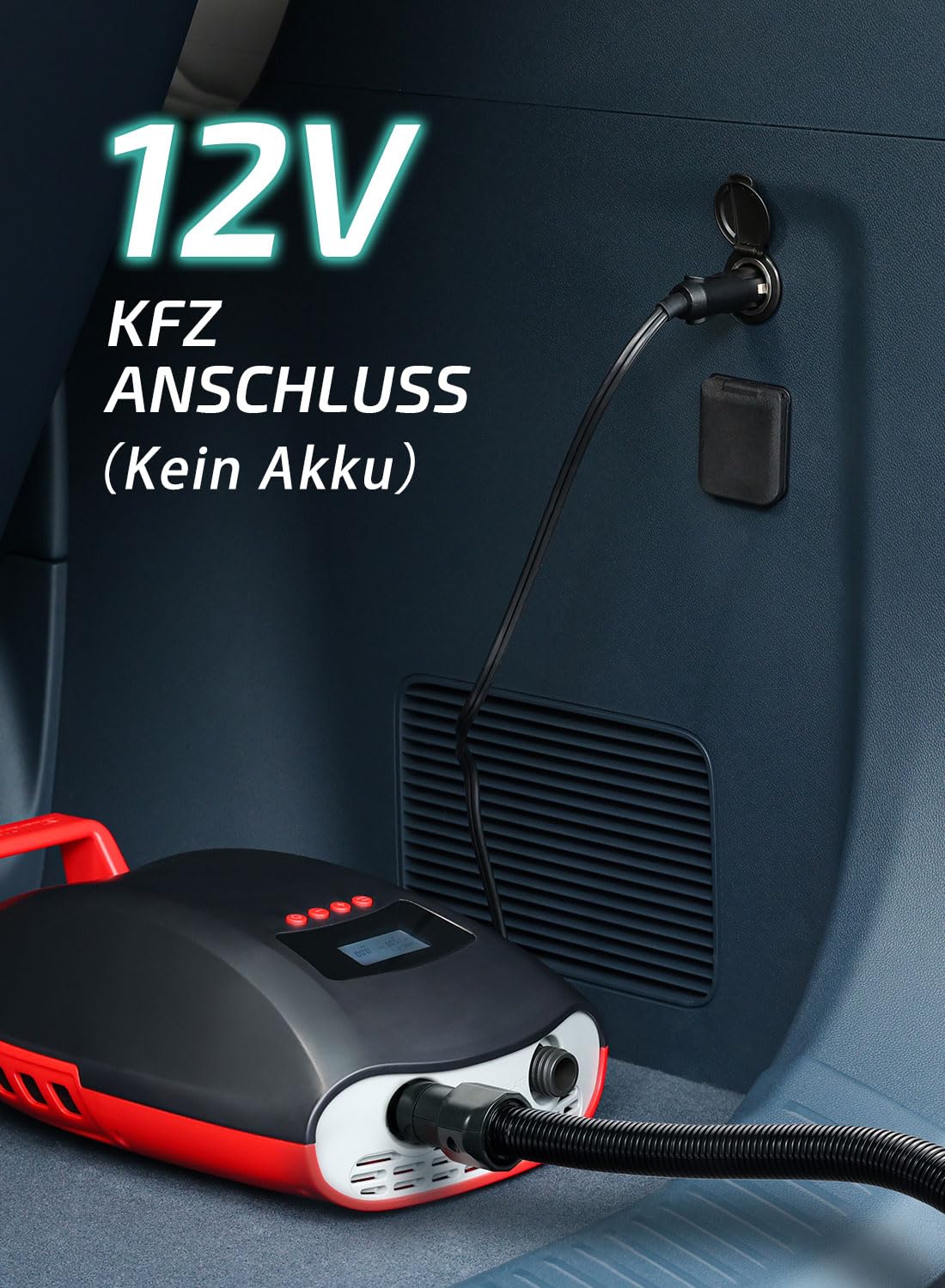 Swonder SUP Pumpe Elektrische, die schnellste Sup-Pumpe auf dem Markt mit Dual-Zylinder, unterstützt 4 SUPs in Einer Reihe, 20PSI Hochdruck-Luftpumpe mit Einer zweistufigen und Auto-Shut-Off-Funktion