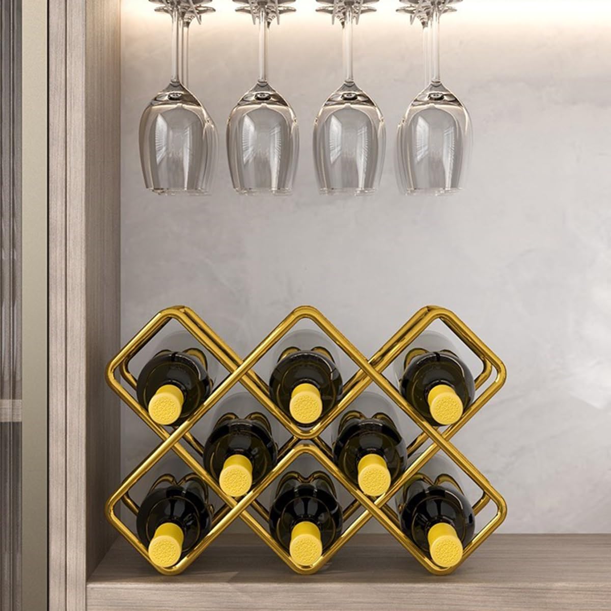 Wine Holder Foozet 8-Bottle Acrylic Wine Rack Modern Countertop - Main Image
