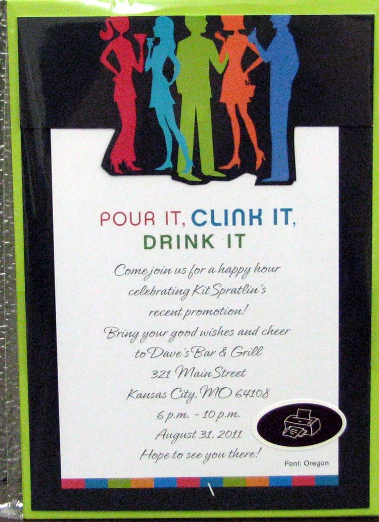 Hallmark Invitations PRT1188 Pour It, Clink It, Drink It Invitations Kit Amazon.ca Health
