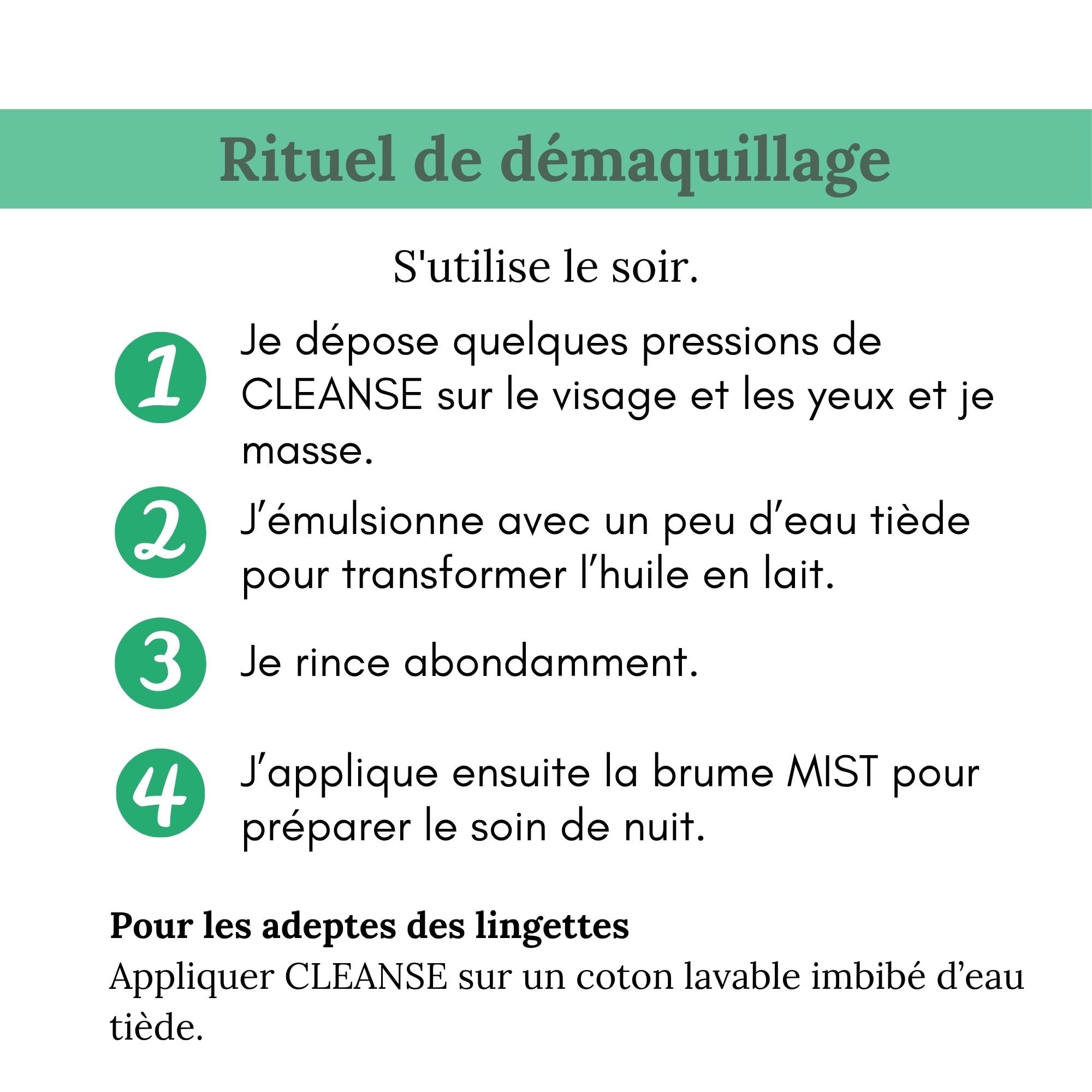 LES HUILETTES - Nettoyant Démaquillant CLEANSE - Tensio-actif doux - Nettoie en douceur le Visage et les Yeux - Tous types de peau - Epidermes Malmenés par des nettoyages agressifs - LAB ESSENTIEL