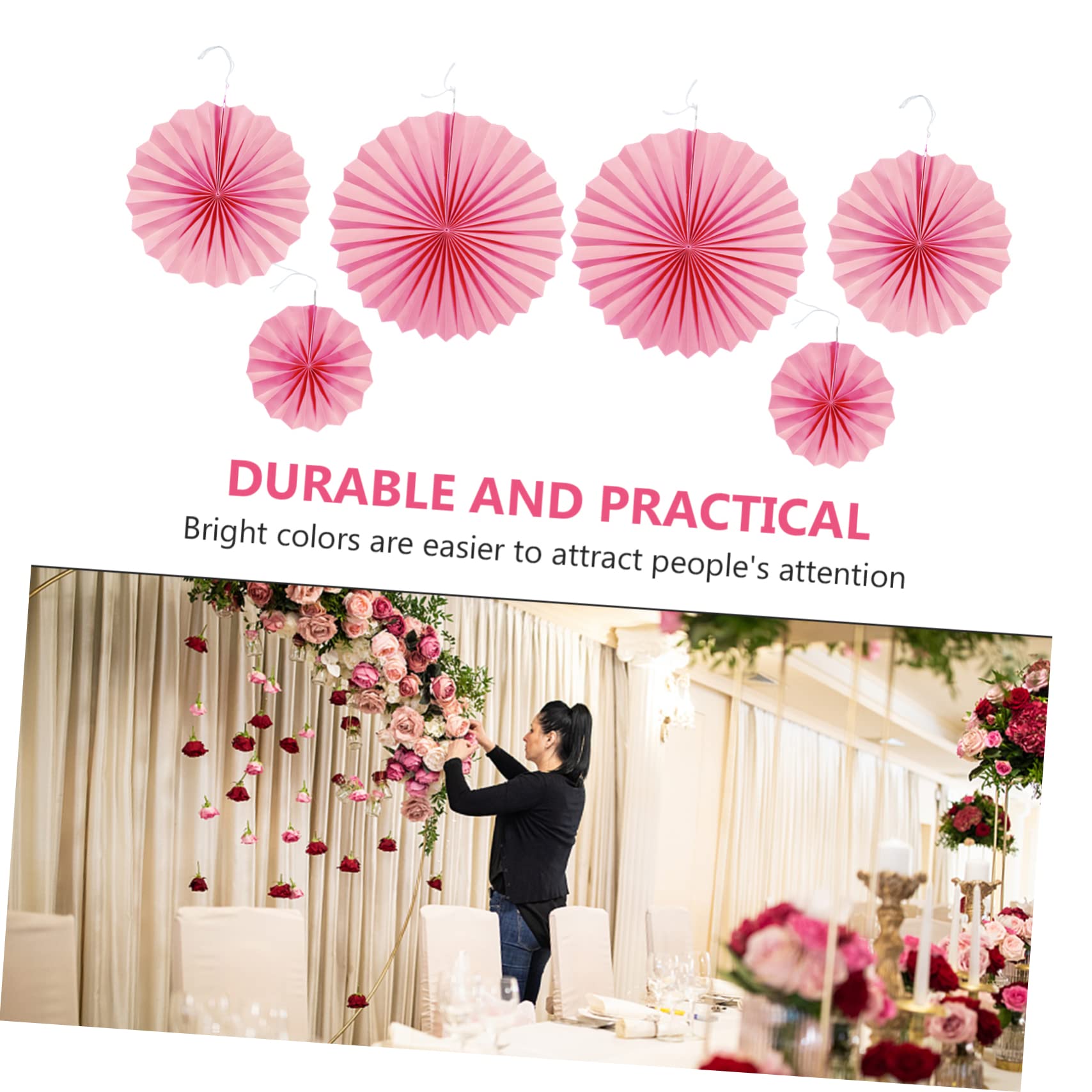 TOPBATHY 18stücke Papierfaltfächer Für Hochzeitsdekoration Und Partys Bunte Papierfächer Für Blumenarrangements Und Fensterdeko Leicht Und Einfach Aufzuhängen Für Feiern Und Anlässe