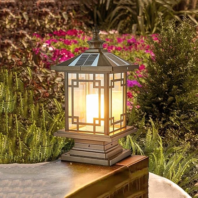 Generic Solar Post Lights Outdoor Lamp Post Light, Outdoor Garden Lights Continentale Solar Pillar Post Lampen Huishoudelijke Binnenplaats Outdoor Tuin Waterdicht Landschap Straatverlichting Kolom Lampen