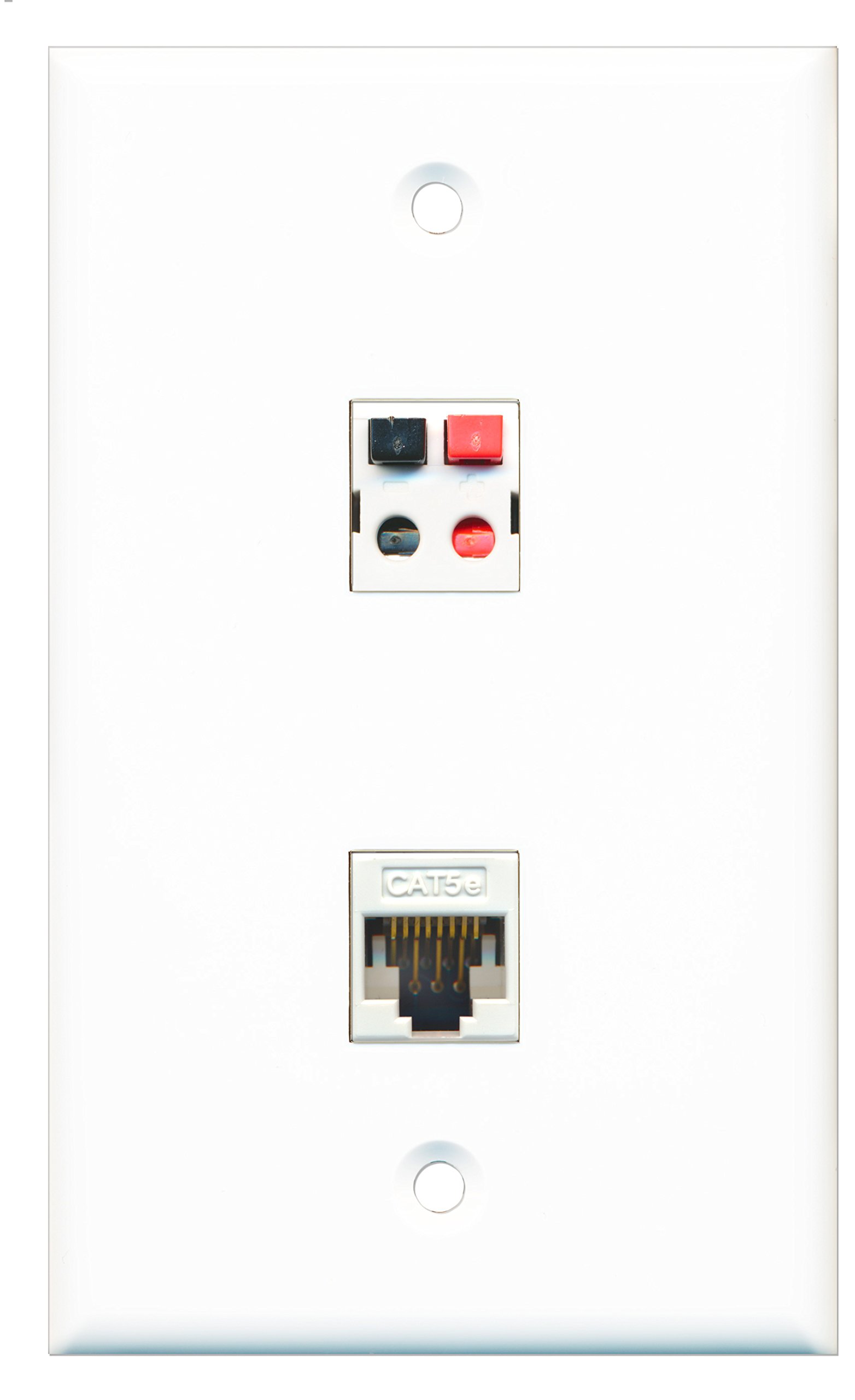 RiteAV – 1 Port Cat5e Ethernet 1 Port Lautsprecher Wandplatte weiß