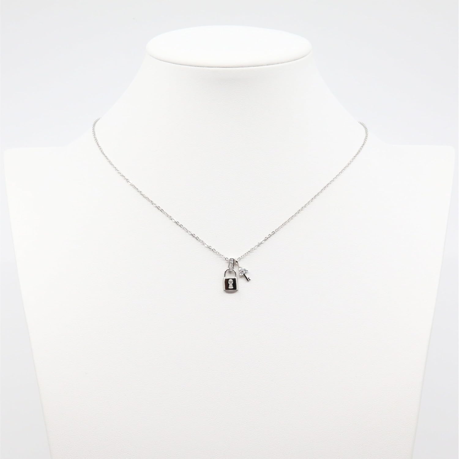 18K White Gold Over 925 Sterling Silver Pendant Necklace - Image 2