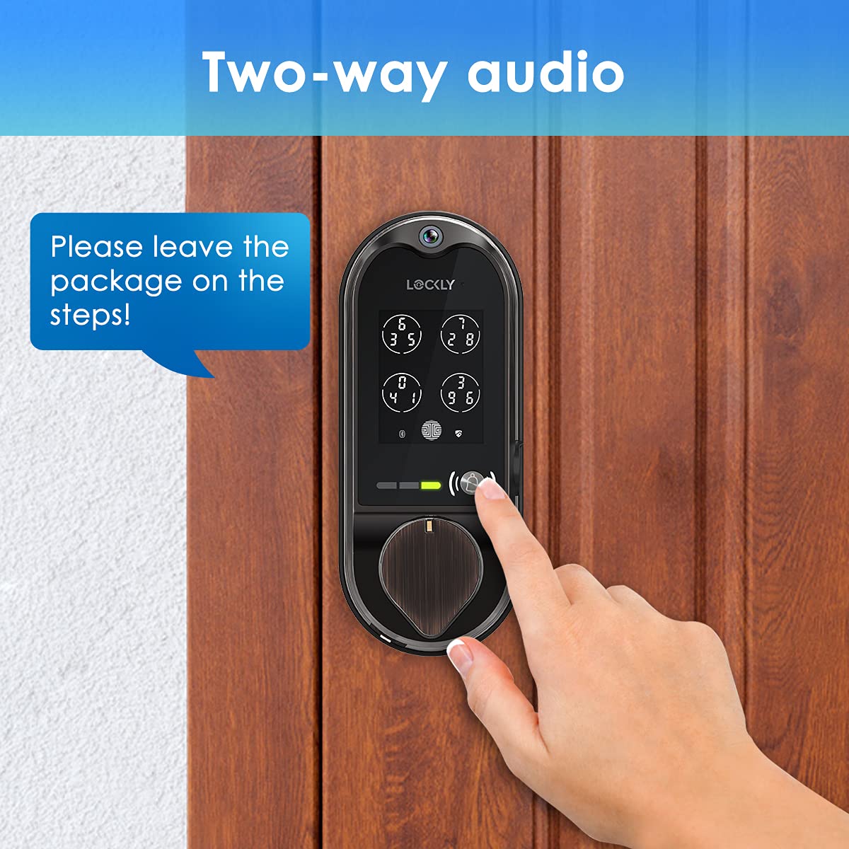 Lockly Vision Deadbolt with Video Doorbell Edition Smart Lock PGD798VB