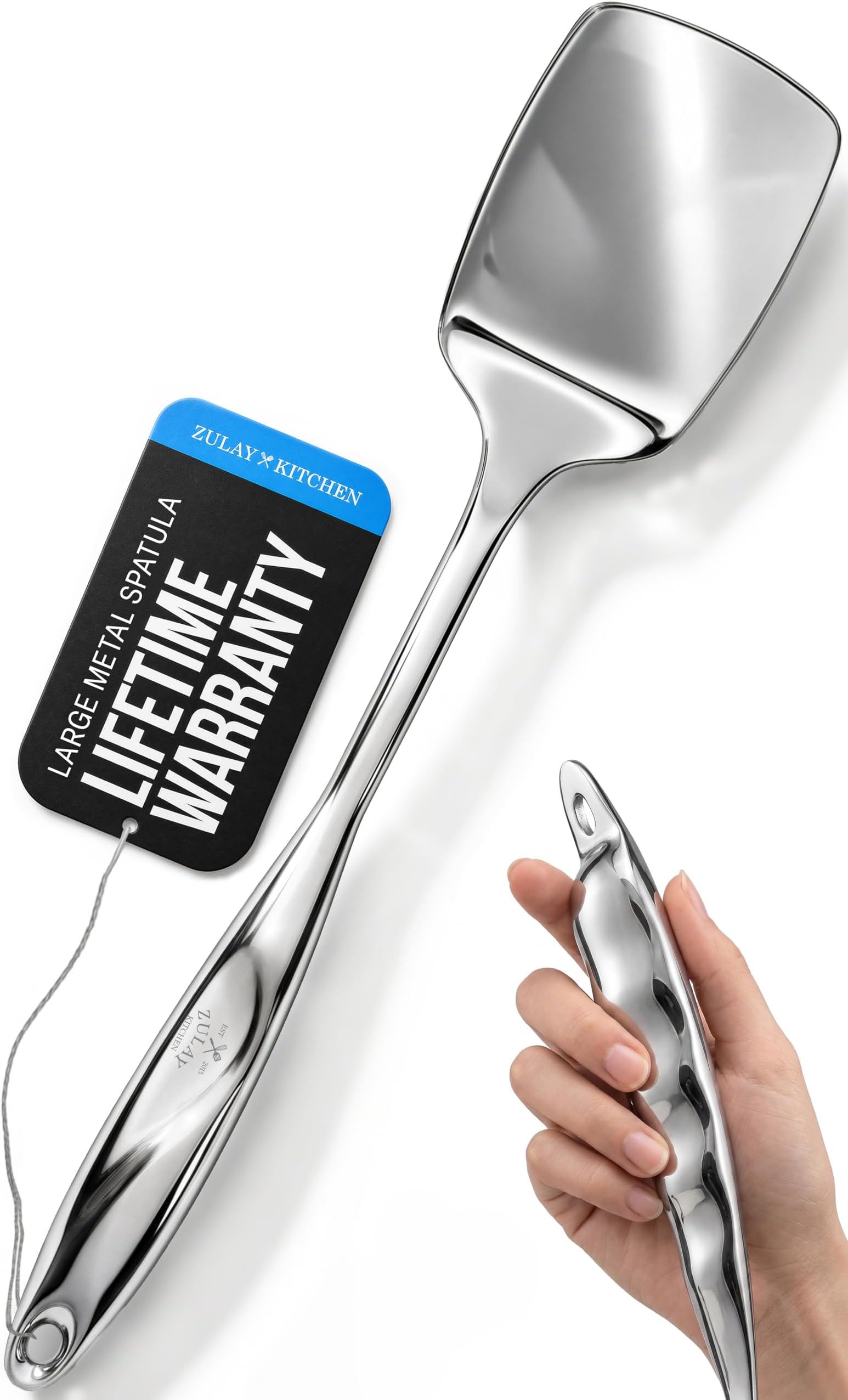 Stainless Steel Solid Spatula - 15โ Large Metal Turner for Cooking, Frying & Grilling - Durable, Heat-Resistant & Dishwasher Safe Kitchen Utensil for Everyday Use