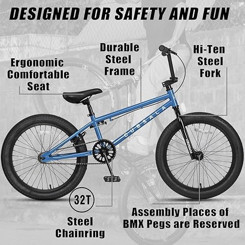 Miniatura 2 de Bicicleta BMX de 20 pulgadas para jóvenes y adolescentes de 6, 7, 8, 9, 10, 11, 12, 13, 14 años, para niños y niñas, adolescentes y principiantes