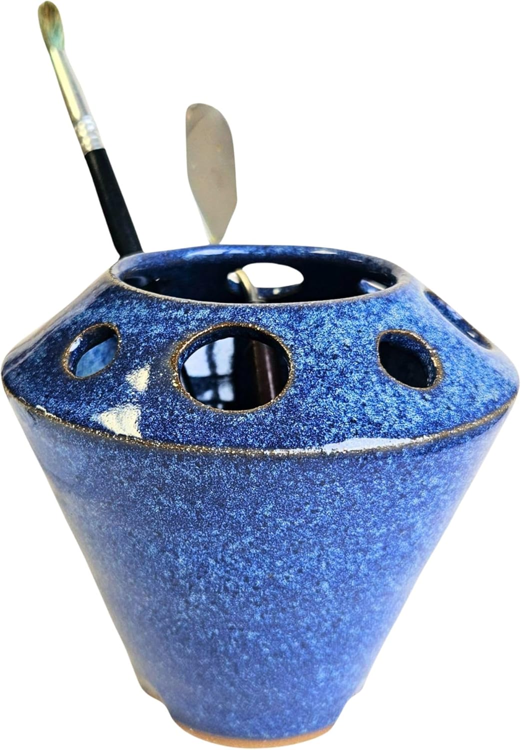 Crafters Companion Cup Tool Caddy Holder Paint Brush Knitting Needle Jar Holes Storage Décor Studio Blue