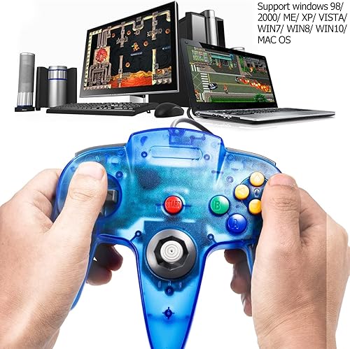 Miniatura 2 de KIWITATA Classic N64 Controller for PC, Retro N64 Wired Remote USB Game Pad Joypad Controller for Windows XP 7 8 11 & MAC & Raspberry Pi