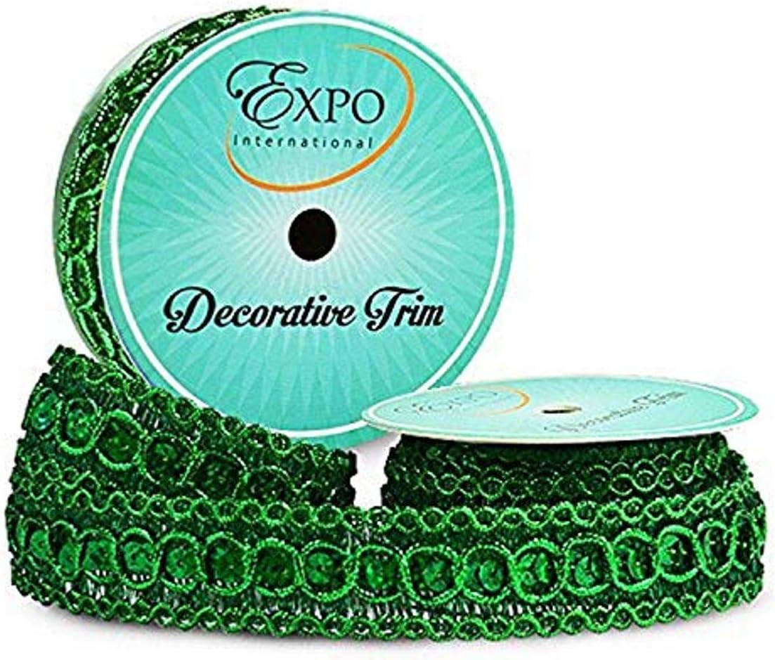 Expo InternationalTrish Sequin Metallic Braid Trim Spool | Gold | (3 yard spool)
