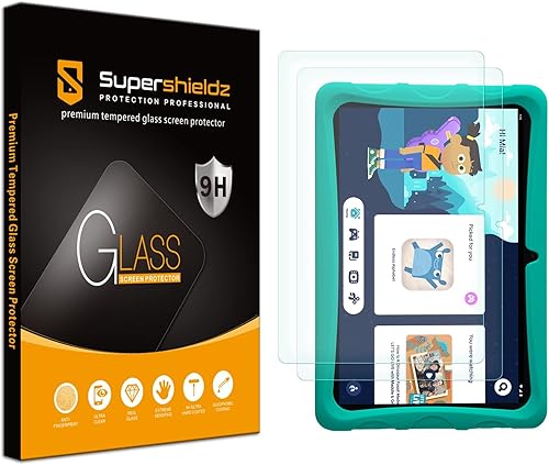 Supershieldz Paquete de 2 protectores de pantalla diseñados para tabletas infantiles Onn de 10/10.1 pulgadas (2022, 3ª generación), antiarañazos,