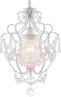 Modern Mini Chandelier,White Retro Crystal Light Fixtures Ceiling Mount ...