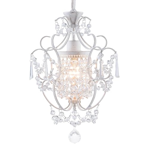 Modern Mini Chandelier,White Retro Crystal Light Fixtures Ceiling Mount 1