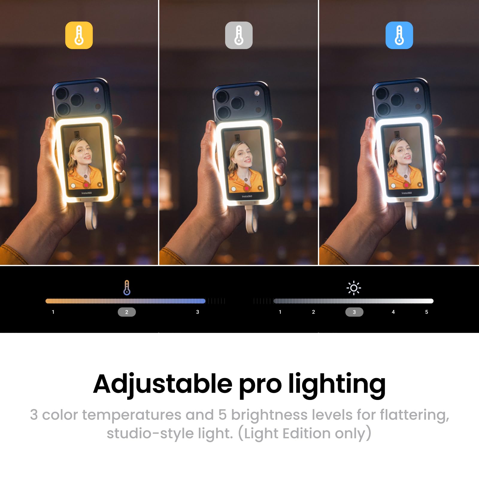 Amazon.com: Insta360 Snap Selfie Screen with Light - 4K Magnetic