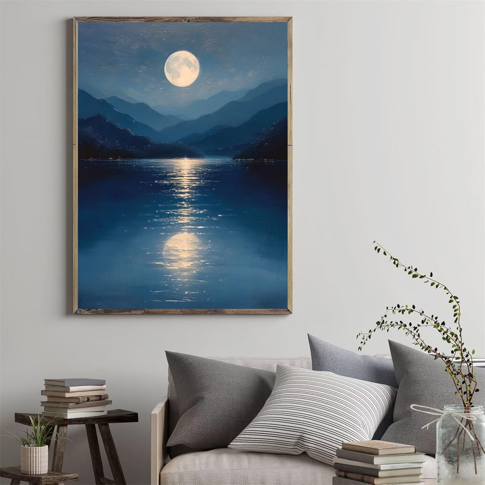 Moon Lake Malowanie po numerach, dla dorosłych, płótno do malowania według numerów, zestawy dla dzieci, z pędzlami, akrylowy pigment, rysunek, hobby, dla dorosłych i kobiet, dekoracja ścienna pokoju,