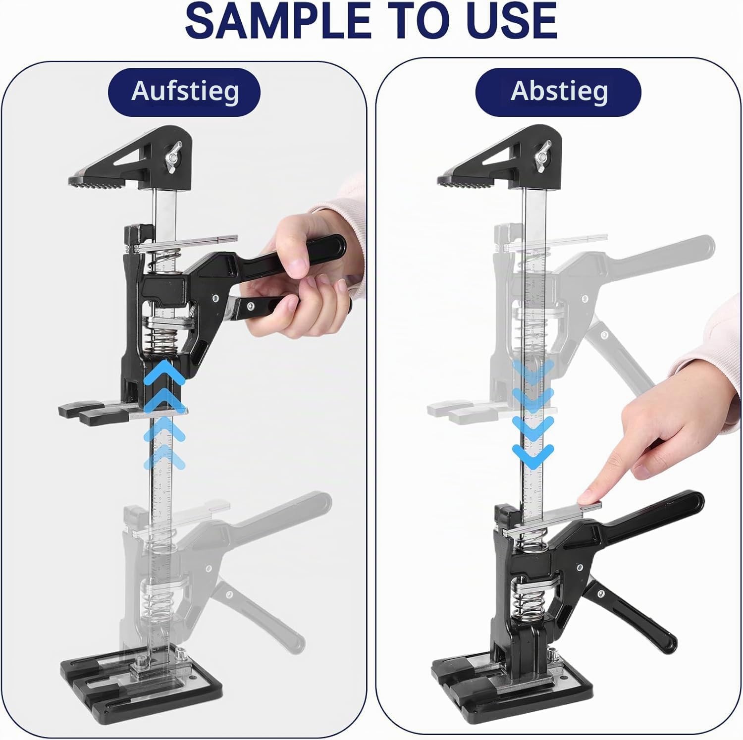 Hebewerkzeug, Arbeitssparender Heber 2 Stück, Arm Handwerkzeugheber mit Skala und Fein Justierbarer Hebefunktion, Plattenheber 39cm, für die Installation von Schränken, Türen, Möbel