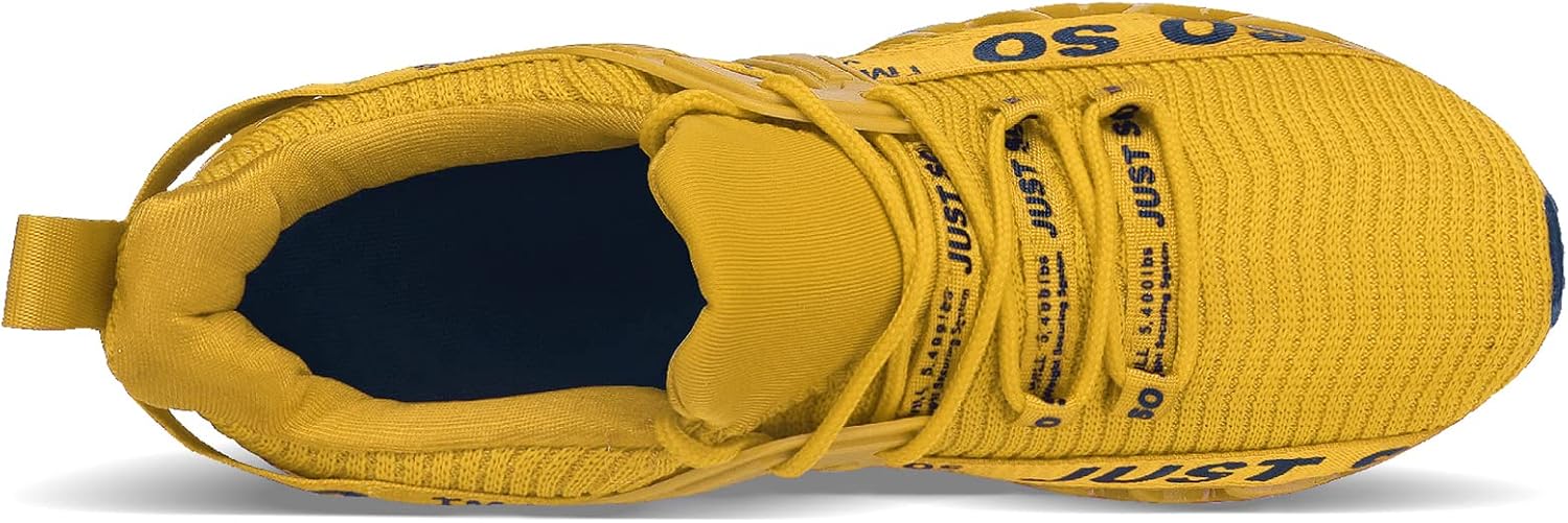 COKAFIL Mens Running Shoes Walking Athletic Blade Tennis Shoe 9 5yellow