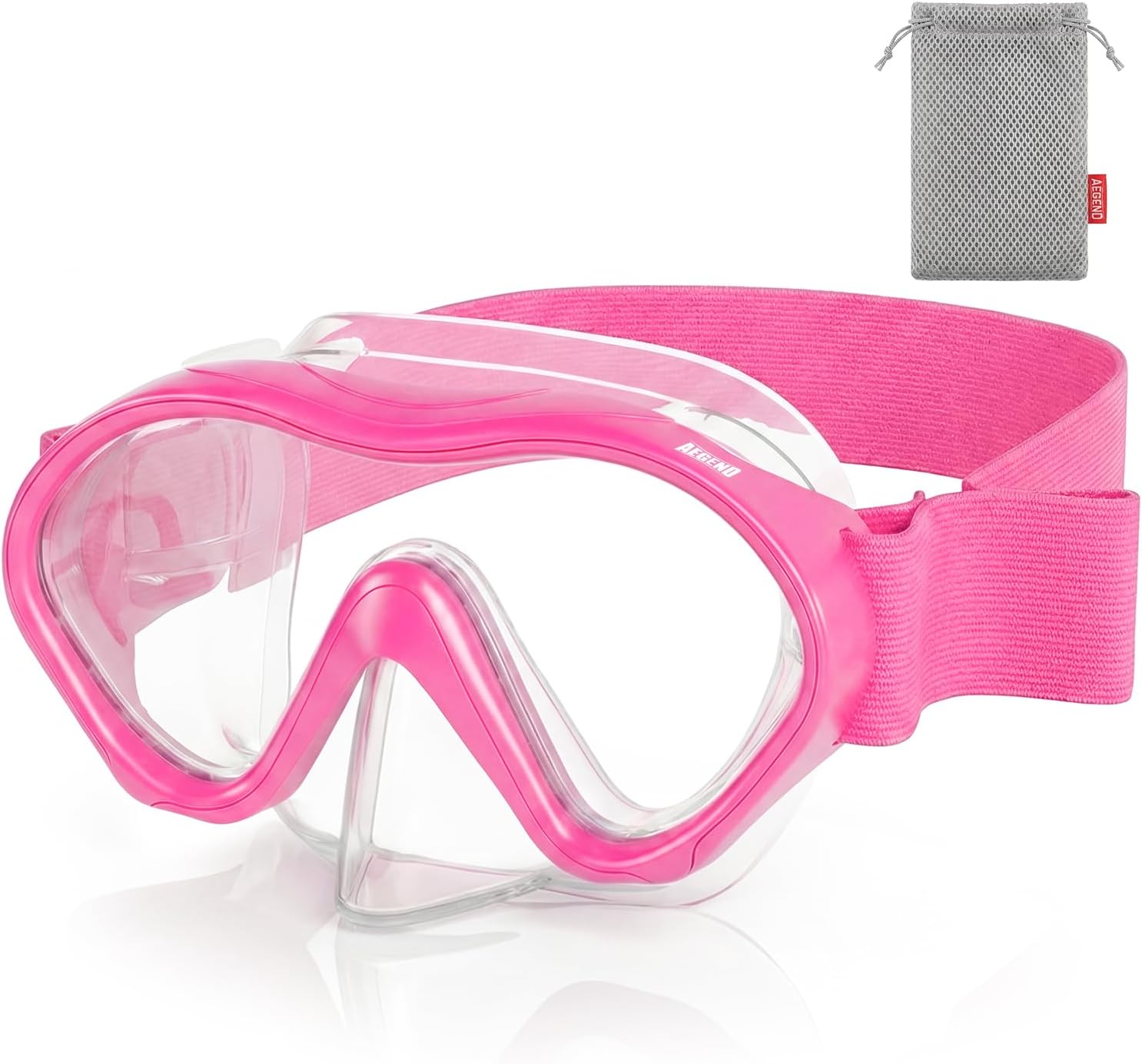 Aegend Kids Swim Goggles Snorkel Diving Mask for Kids Youth 3-15, Knitted Fabric Strap, Anti-Fog 180° Clear View