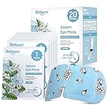 BeHoomi 20 Packs Steam Eye Mask, Heated Eye Mask Warm Compress for Eyes, Disposable Self Heating Steam Mask Sleep, Spa, Travel Essentials & Relaxation Gifts for Women, Stocking Stuffers (Jasmine)