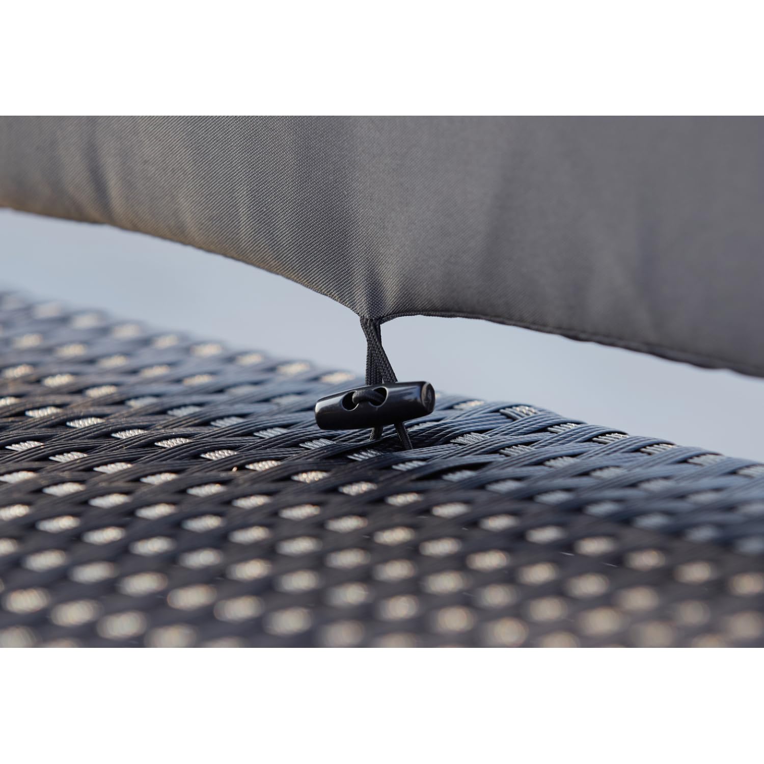 CONCEPT USINE Salon de Jardin Encastrable Monaco 10 Places Noir/Gris
