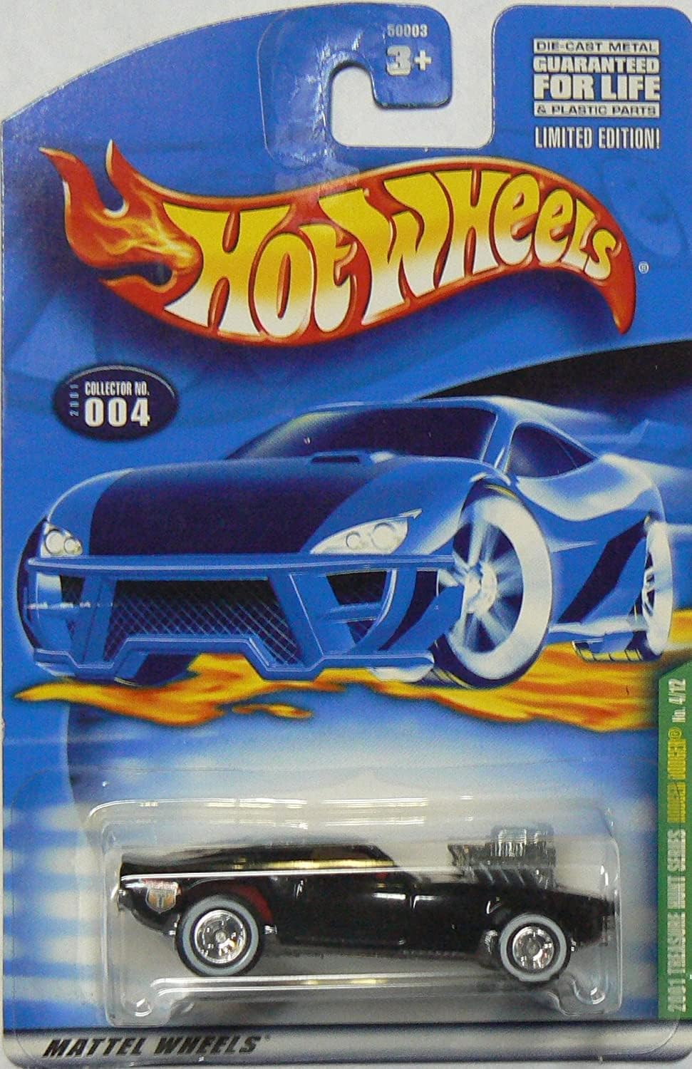 Mattel Hot Wheels 2001 Treasure Hunt 1:64 Scale Black Rodger Dodger 4/12 Die Cast Car #004