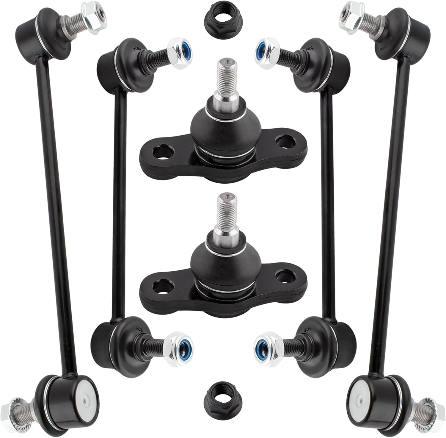 6 Pc Front & Rear Suspension Kit Lower Ball Joints + Sway Bar End Links for Hyundai Elantra 2007-2010 All Models for Hyundai Elantra 2011-2012 2.0L L4 Engine Models K500074 K750032 K750102